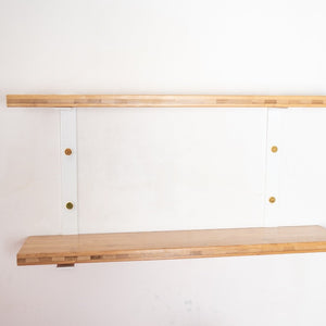 metal and wood shelves